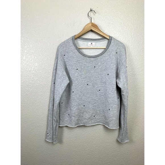 Sundry Raw Edge Boxy Studded Sweatshirt 1 - Picture 1 of 5